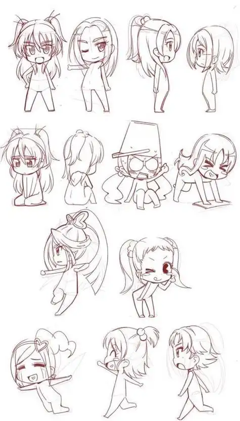 动漫人物萌少女简笔画q版无脸男简笔画形象教程 q版杨颖简笔画 q版