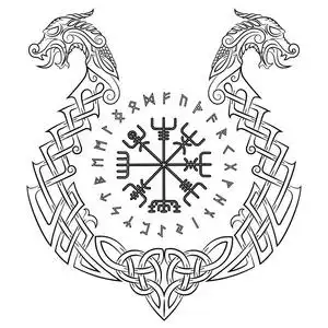 维京人使用了许多符号,符合挪威神话广泛应用于维京社会.
