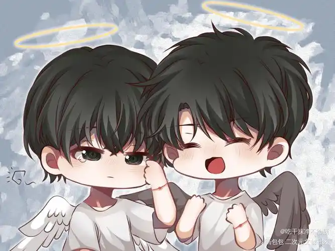 双天使设定_伪装学渣朝俞谢俞贺朝q版绘画作品