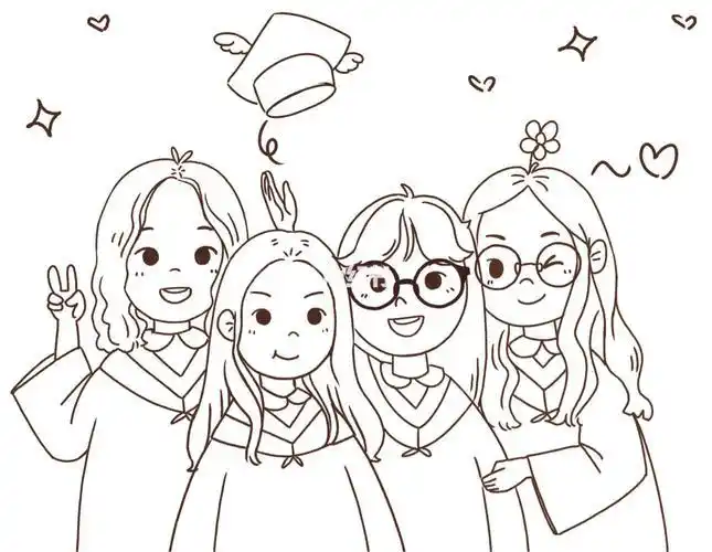 毕业季|照片绘画绘画毕业季简笔画文化绘画