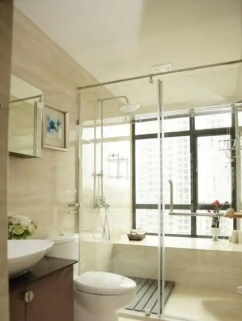 奢华现代四居133平房屋卫生间淋浴房浴室柜装修效果图