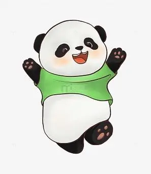 可爱熊猫手绘卡通形象图