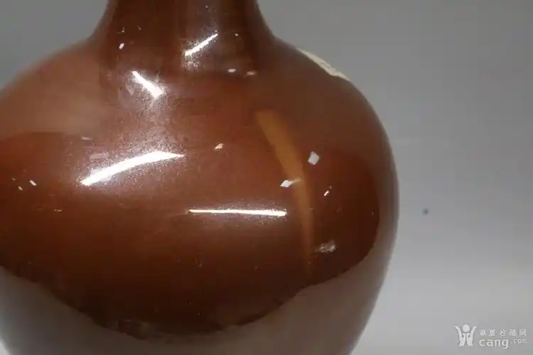 仿古工艺品 瓷器 定窑紫定盘口瓶