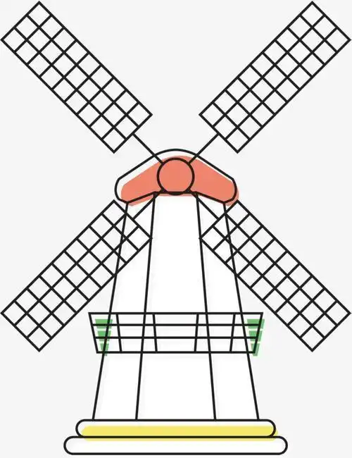 荷兰风车儿童简笔画