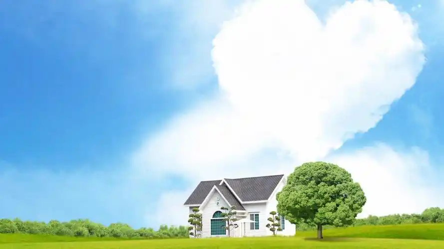 唯美浪漫心形云朵桌面壁纸图片