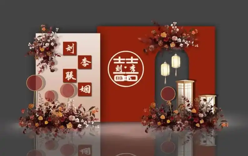 新中式婚礼迎宾签到效果图psdx116