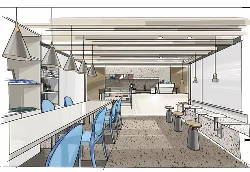 ipad室内手绘|空间|酒店餐饮设计|膜拜大神之人 - 原创作品 - 站酷