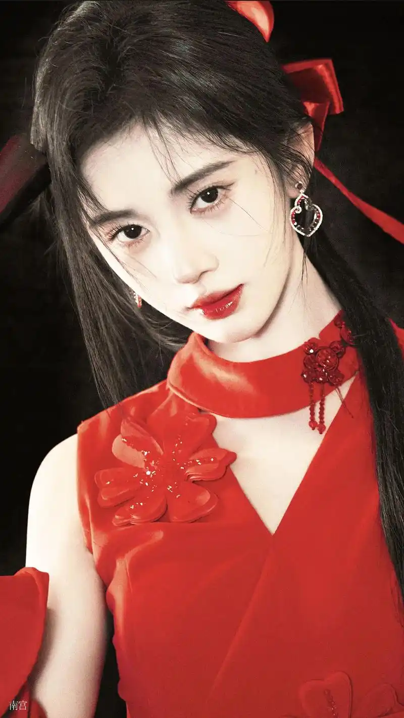 鞠婧祎红衣造型图 #红衣古装 - 抖音