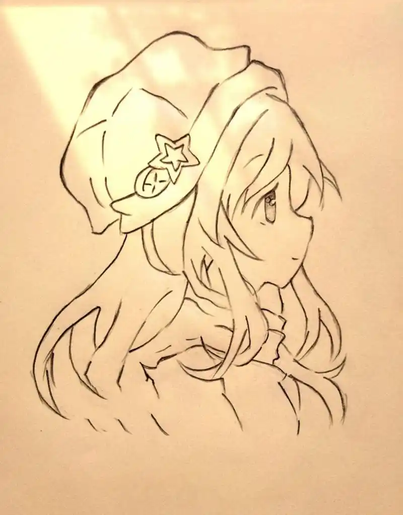 画个侧脸小姐姐(过程)