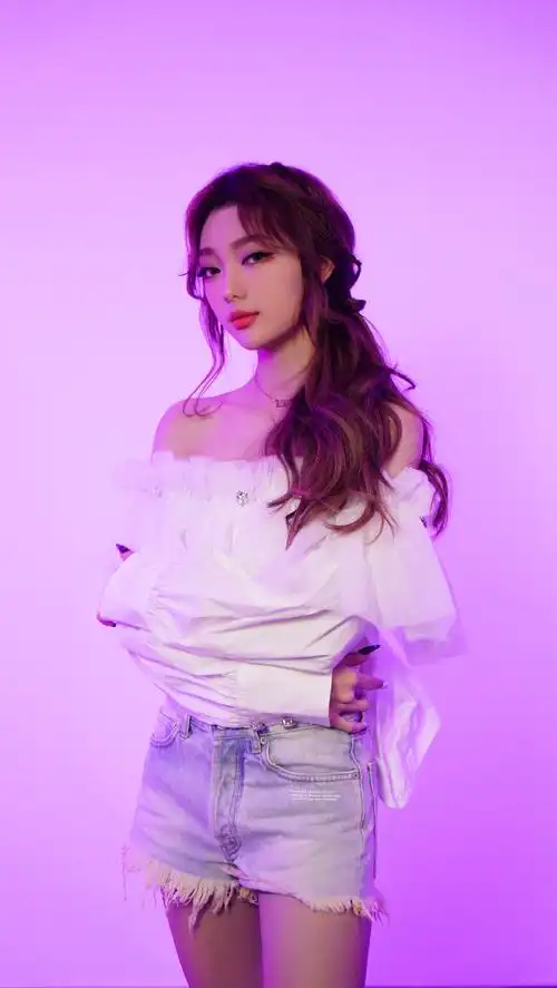 李紫婷这是什么神仙颜值穿白色露肩上衣配卷发造型美成洋娃娃