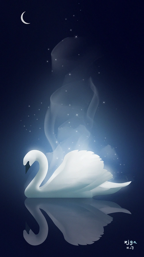 白天鹅_南希灵儿__插画师作品_涂鸦王国gracg.com