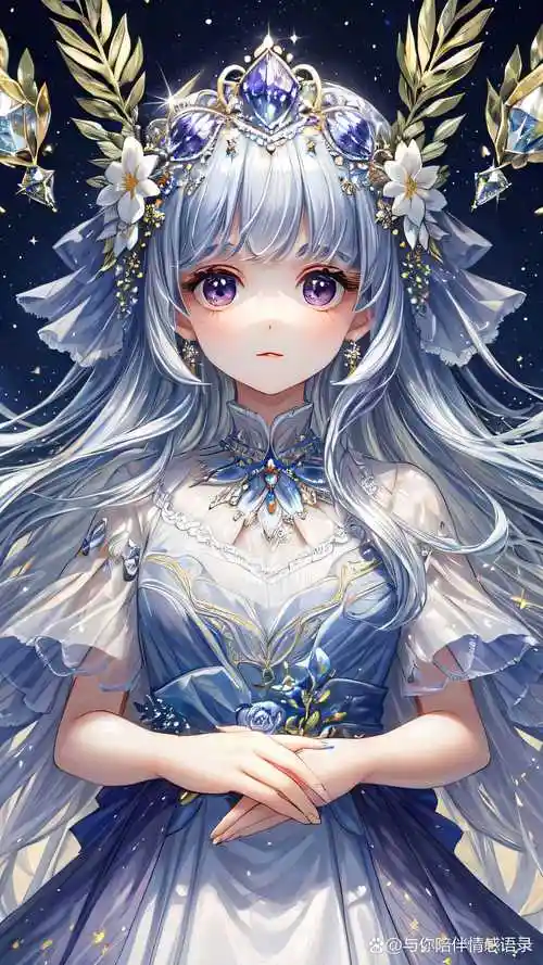 星空下的蓝裙女王  星空之下,一幅梦幻般的画卷悄然展开.