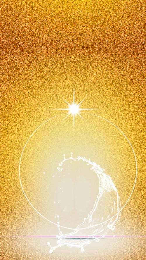 金色补水化妆品商业h5背景素材