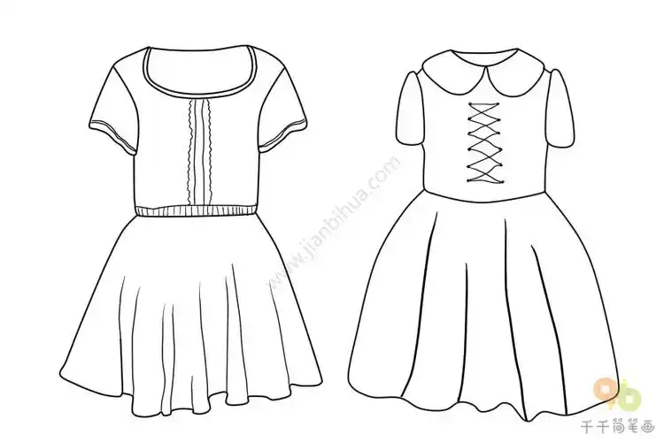 春季连衣裙简笔画