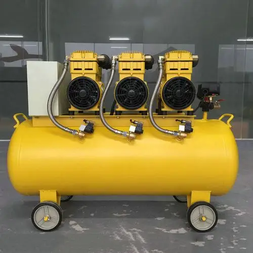 五虎无油空压机 往复式无油静音空气压缩机 1500wx3-140l静音气泵