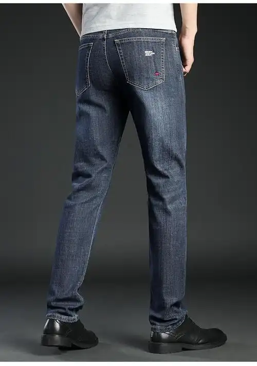 皮尔卡丹品牌高档男装牛仔裤男士夏季超薄款商务休闲宽松筒弹力透气长