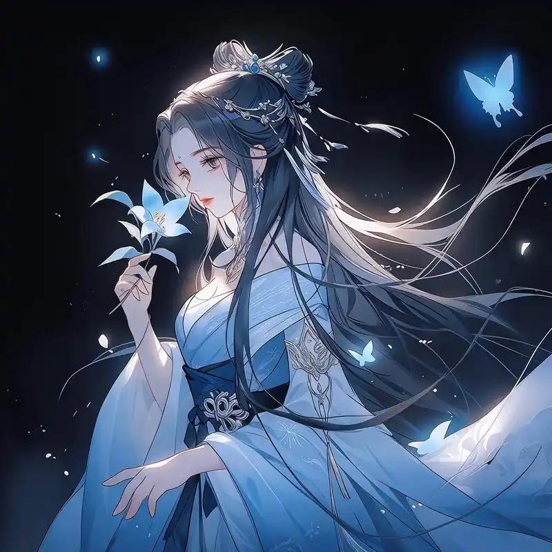 蓝色系古风女生头像,真的太好看了吧!