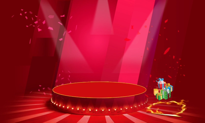 红色舞台周末大狂欢活动海报背景素材