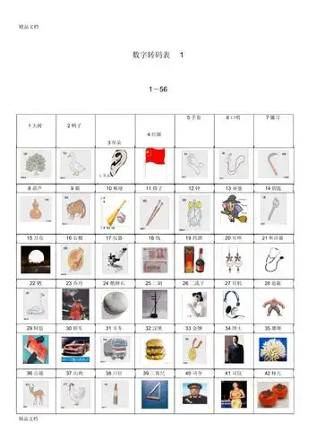 110个数字编码带图片培训讲学