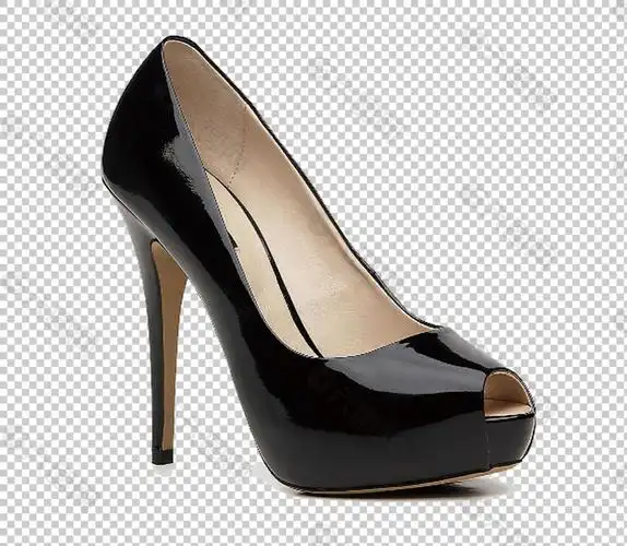 黑色真皮高跟鞋免抠png透明图层素材设计元素素材免费下载(图片编号:8