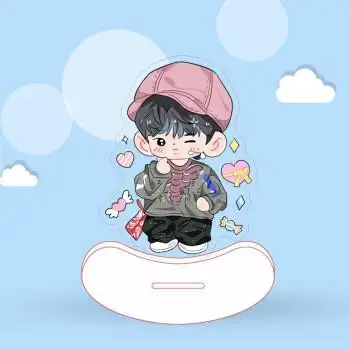 q版双面亚克力立牌桌面汽车卡通摆件应援收藏礼品 王一博动漫立牌1 第