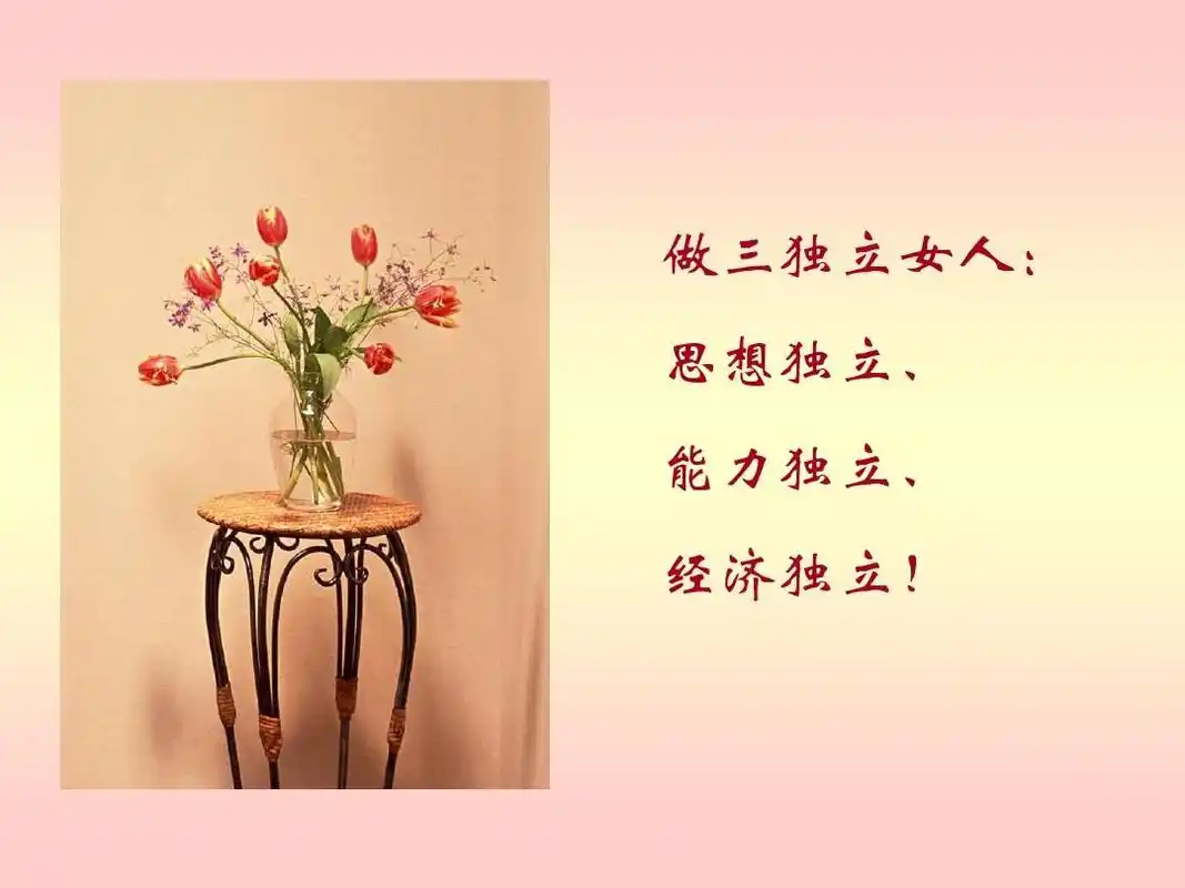 做三独立女人: 思想独立, 能力独立, 经济独立!