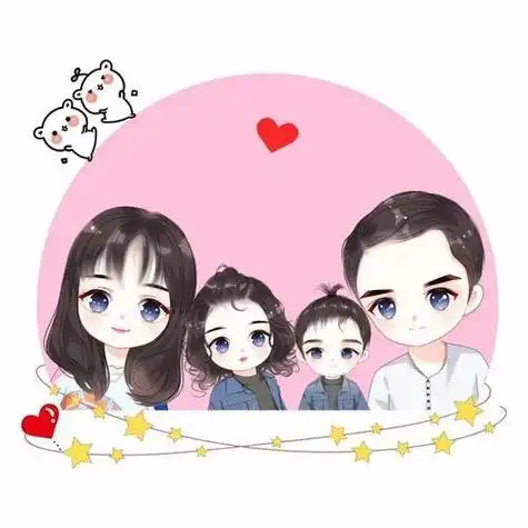 一家四口微信头像两个女儿画画 女生头像图片大全 -【爱个性】