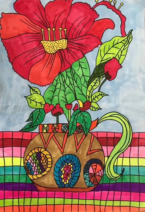 创意绘画《瓶花》