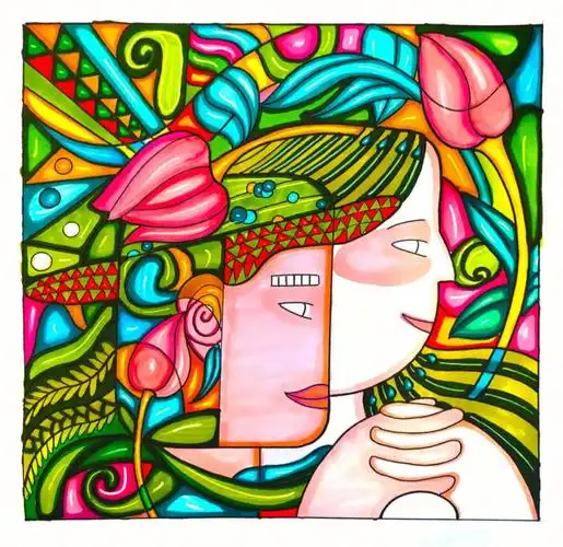 艺设考研手绘图形创意装饰画学员课堂作品