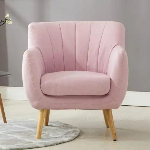 北欧地中海风格单人布艺沙发现代简约个性小户型日式单人沙发美式