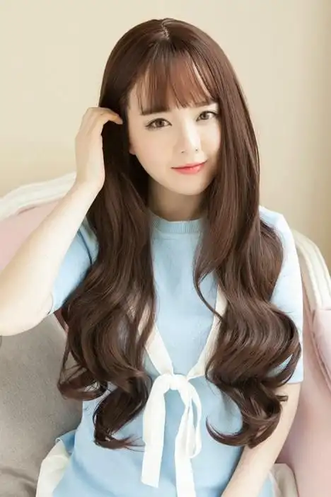 买1送3 假发女长发空气刘海长卷发蓬松可爱发型大波浪女士假发