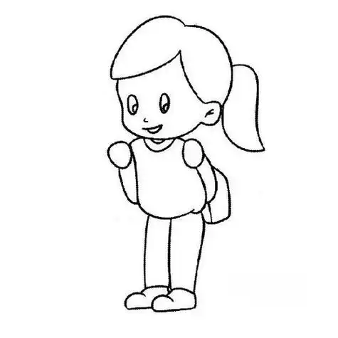 上学卡通简笔画怎么画上学的学生简笔画画法步骤教程 小男孩简笔画