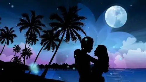 浪漫情侣海边唯美日落