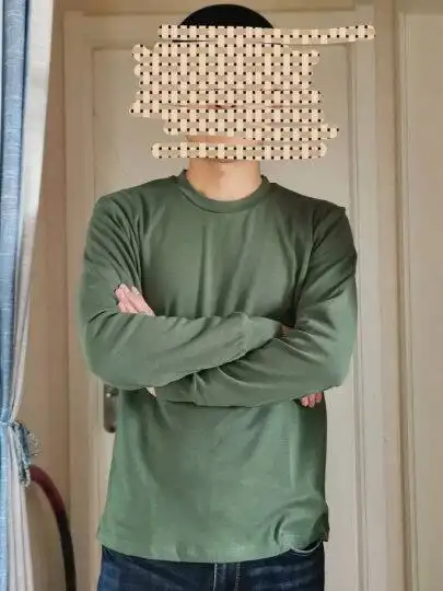 红豆(hodo):"我的身高体重:175厘米 130斤尺码大小:170 面料类型:全棉