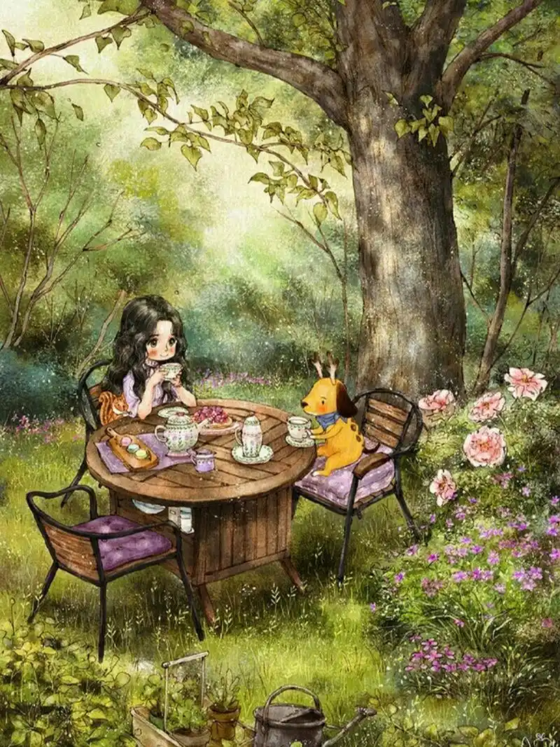 分享一组超治愈图片97 来自韩国插画师aeppol的作品 刚好"春夏秋冬"