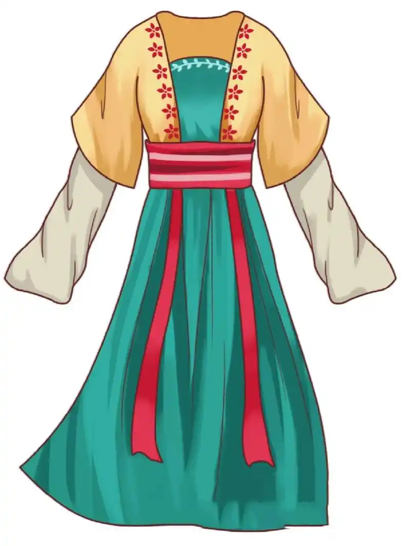 绘画素材 | 少儿美术卡通版·汉服主题素材 🌸🌸汉服是中国传统
