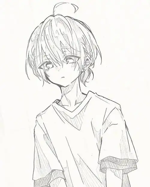 男生为主的动漫线稿 不难 寒假画画吧 作者sushi_chisa