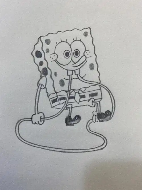 海绵宝宝绘画过程图