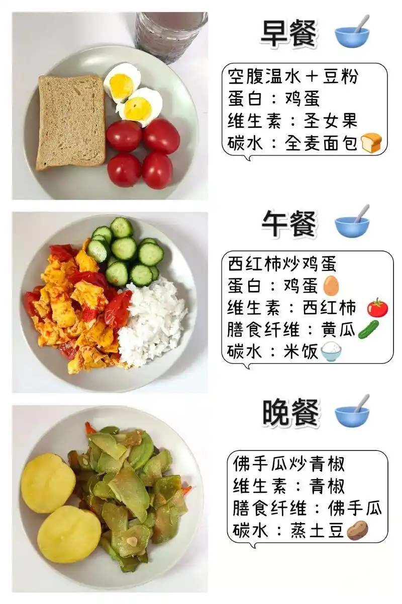 第44天/今日一日三餐食谱分享!早餐:空腹温水 豆粉 煮鸡蛋 - 抖音