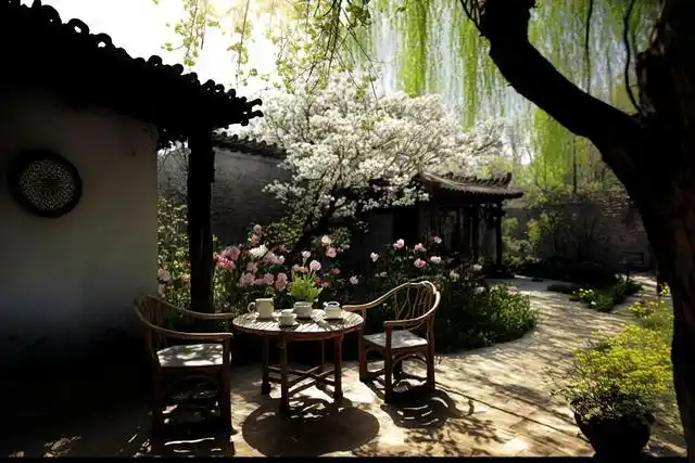 中国乡村风格花园通常以传统的中国农村生活方式为主题,强调自然与