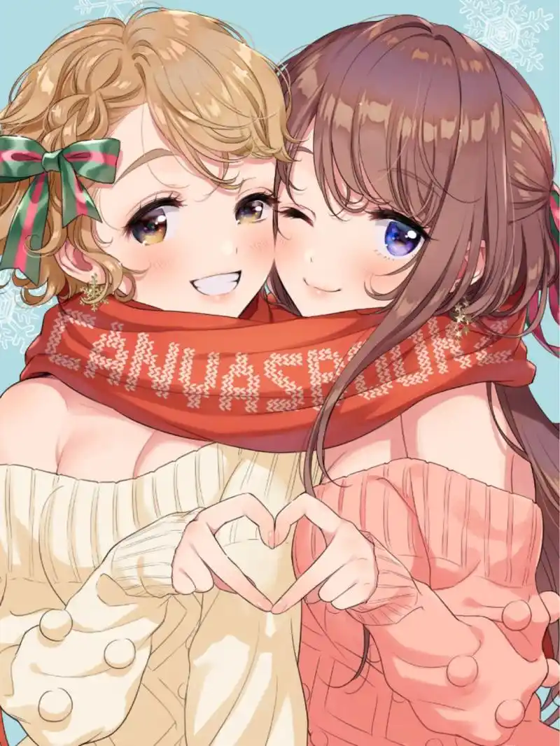 二次元壁纸 动漫少女 双人组合第三弹9399 两个人的友情刚刚好