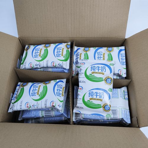 伊利纯牛奶纸袋袋装240ml16袋全脂无菌整箱特价纯牛奶