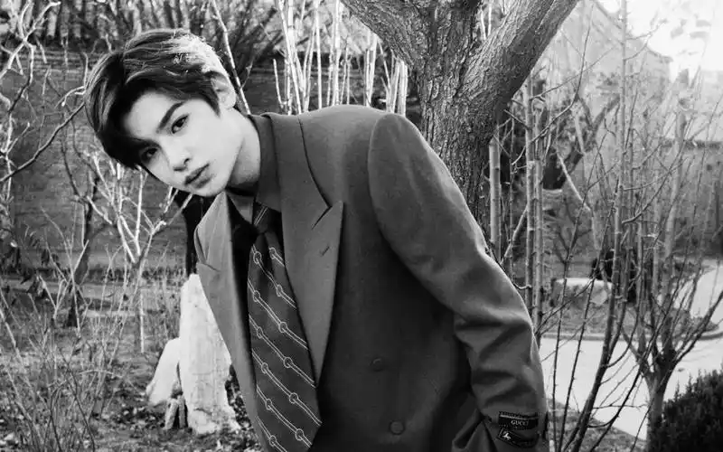 时尚帅气西装男孩黄明昊慵懒户外写真,高清壁纸图片,大陆明星-回车