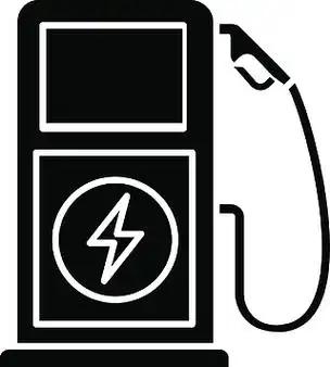 电动汽车充电站标志符号图标电动汽车服务车充充电点剪影符号负空间