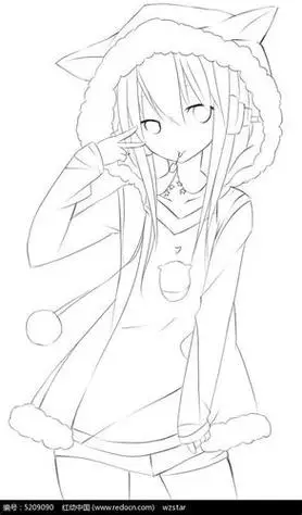 笔画卡通动漫女孩简笔画卡卡通可爱少女的简笔画简笔画可爱 卡通人物