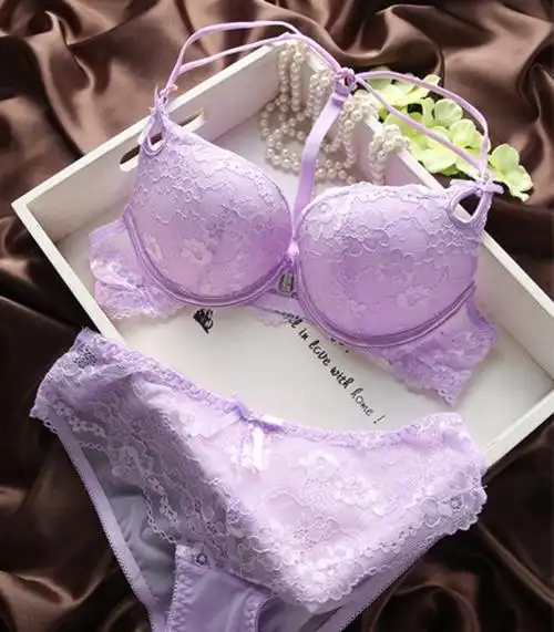 黑色;白色;紫色;幻紫天空新款蕾丝前扣内衣详情:标签:聚拢,文胸,芯抖