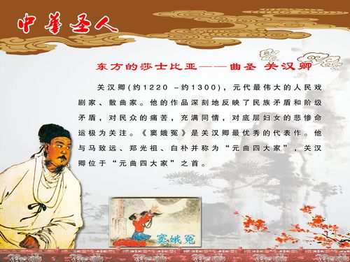 643海报印制海报展板素材694校园文化中华圣人曲圣关汉卿简介