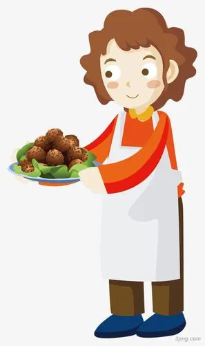 端菜的妈妈卡通手绘装饰