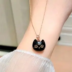 k金猫咪项链