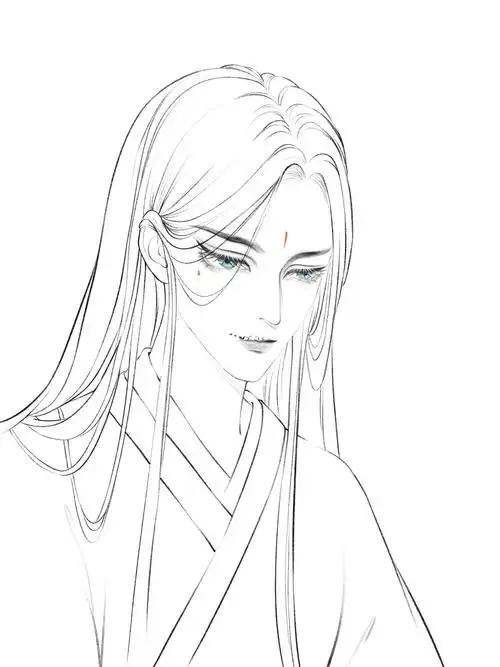古风  #线稿 #白鹿儿插画课  #古风线稿  #古风头像  #古风美男